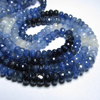 16 Inches -Very Finest-Sparkling- Precious Burma Blue Sapphire Faceted Shaded Rondelles beads - huge Size - 3.5 - 4 mm
